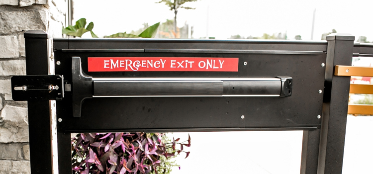 emergency push bar installation in Clearlake